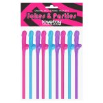 LOVETOY WILLY STRAWS VARIOUS COLORS PACK OF 9