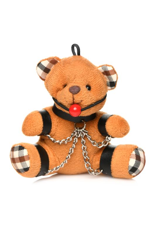 ah118 MASTER SERIES GAGGED TEDDY BEAR KEY CHAIN