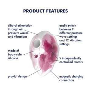 SATISFYER CLOUND DANCER CLIT SUCKER AND AIR PULSE VIBRATOR RED - Image 8
