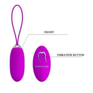 PRETTYLOVE VIBRATING EGG JOANNA REMOTE CONTROL USB PURPLE - Image 3