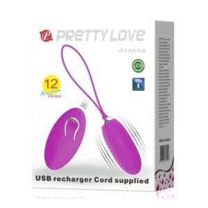 PRETTYLOVE VIBRATING EGG JOANNA REMOTE CONTROL USB PURPLE