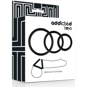 ADDICTED TOYS RINGS SET FOR PENIS BLACK - Image 4