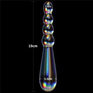 Glow in the Dark Glass Dildo Twilight Gleam Rising Ripples | LOVETOY - Image 4