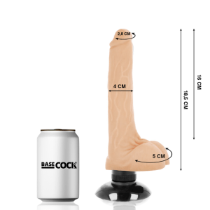 REALISTIC VIBRATOR 2-1 FLESH 18.5 CM | BASECOCK - Image 6