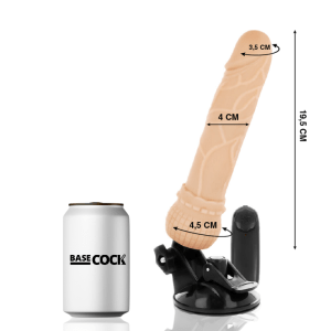 BASECOCK REALISTIC VIBRATOR REMOTE CONTROL FLESH 19.5 CM - Image 5