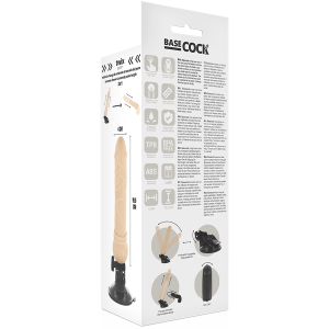 BASECOCK REALISTIC VIBRATOR REMOTE CONTROL FLESH 19.5 CM - Image 3