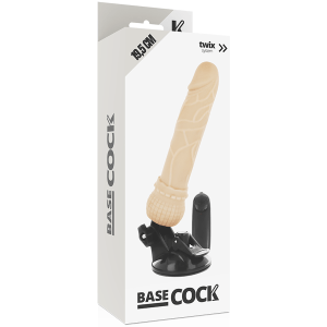BASECOCK REALISTIC VIBRATOR REMOTE CONTROL FLESH 19.5 CM - Image 4