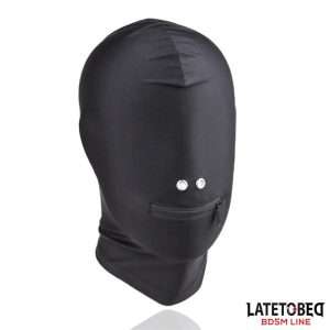 Full Cover Hood with Zipper in the Mouth | LATETOBED BDSM LINE