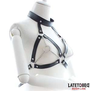 Bondage Harness with Open Cups and Chains | LATETOBED BDSM LINE - Image 3