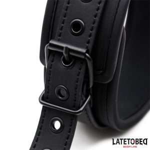 Set Collar and Leash Neoprene Black | LATETOBED BDSM LINE - Image 3