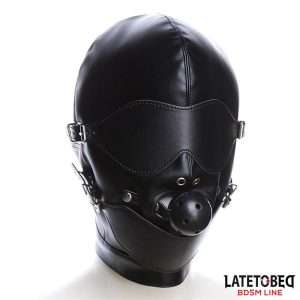 Slave Hood with Eye mask Breathable Gag Ball and Mouth Adjustable | LATETOBED BDSM LINE - Image 3