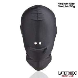 Full Cover Hood with Zipper in the Mouth | LATETOBED BDSM LINE - Image 4