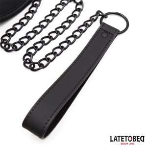 Set Collar and Leash Neoprene Black | LATETOBED BDSM LINE - Image 4