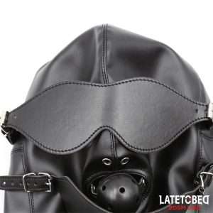 Slave Hood with Eye mask Breathable Gag Ball and Mouth Adjustable | LATETOBED BDSM LINE - Image 5