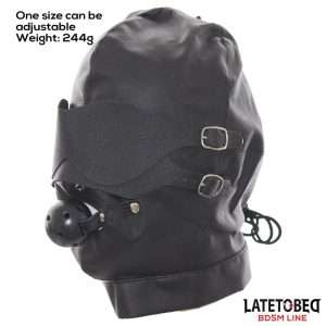Slave Hood with Eye mask Breathable Gag Ball and Mouth Adjustable | LATETOBED BDSM LINE - Image 8