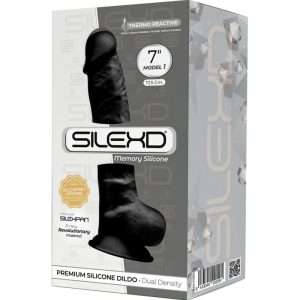 MODEL 1 REALISTIC PENIS PREMIUM SILEXPAN SILICONE BLACK 17.5 CM | SILEXD - Image 3