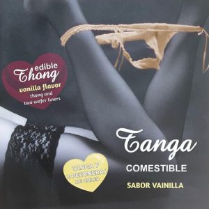 GIRL WAFER THONG AND 2 NIPPLE PADS GIRL VANILLA FLAVOR | HOTFLOWERS