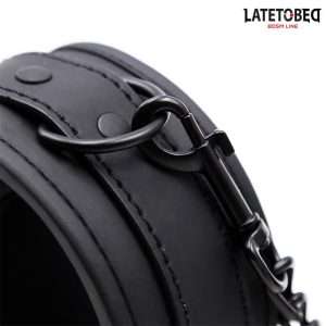 BDSM LINE Neoprene Handcuffs Black | LATETOBED - Image 4