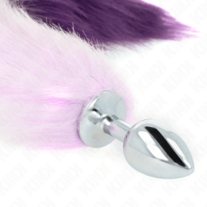 ANAL PLUG SIZE S 7 X 3 CM WITH SYNTHETIC TAIL 40 CM PURPLE | KINK - Image 4