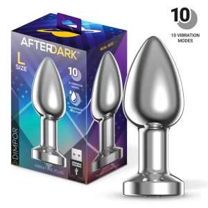 Dimpor Chrome Anal Plug with Vibration and Magnetic USB Size L | AFTERDARK