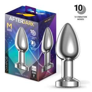 Dimpor Chrome Anal Plug with Vibration and Magnetic USB Size M | AFTERDARK