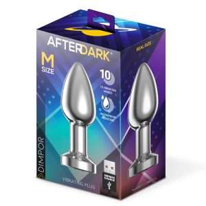 Dimpor Chrome Anal Plug with Vibration and Magnetic USB Size M | AFTERDARK - Image 12