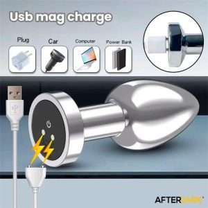 Dimpor Chrome Anal Plug with Vibration and Magnetic USB Size L | AFTERDARK - Image 8