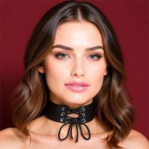 Collar with Lace Vegan Leather