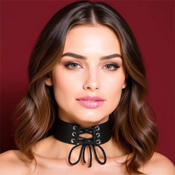 Collar with Lace Vegan Leather