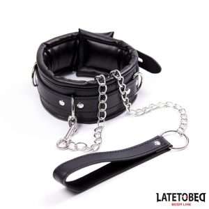 Padded Collar with Leash | LATETOBED BDSM LINE