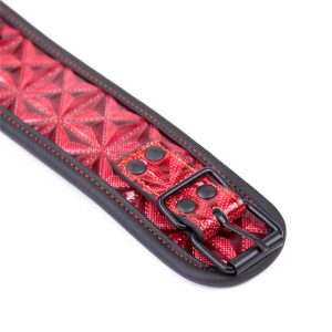 Adjustable Collar With Leash Diamond Vegan Leather | DIAMOND LINE - Image 7