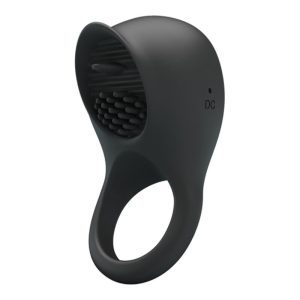 VIBRATING PENIS RING WITH BLACK TONGUE | PRETTY LOVE